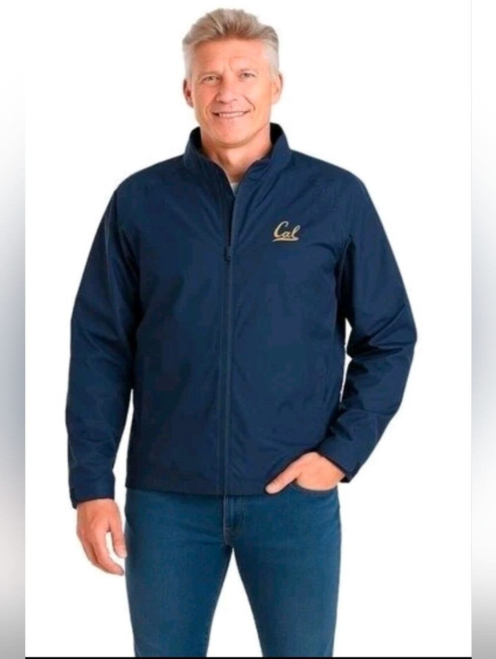 Cutter & Buck Cal WeatherTec Jacket Size Large Navy Blue Full Zip UC Berkeley Wi